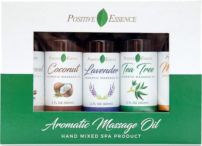 Massage Oil for Massage Therapy – Relaxing Massage Oil Kit, Pure Essential Oils for Skin Care, Jojoba, Sweet Almond, Vitamin E – Body Oil Massage Set
