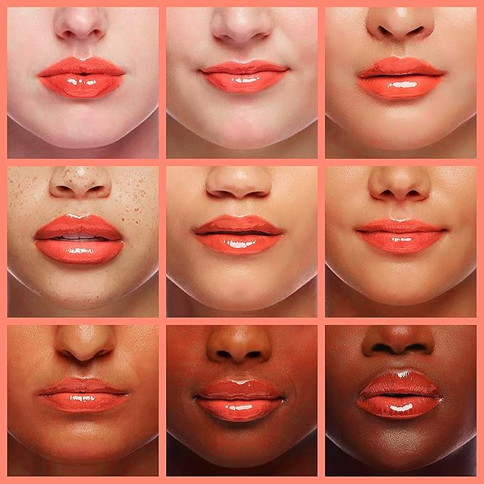 Lip Oil, Hydrating Lip Gloss Tinted Lip Balm Transparent Lip Care, Big Brush Head Glitter Shine, Long Lasting Nourishing Non-sticky Fresh Texture