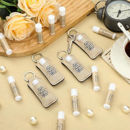18 Sets Christian Inspiration Gift Lip Balm Bulk and Lipstick Holder Keychains Set Bible Verse Gift for Women Teacher Mom Church Favors(Proud)