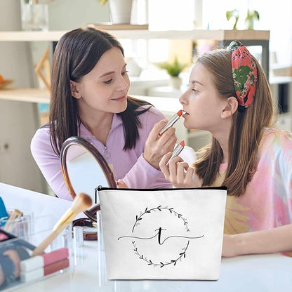 Monogram makeup bag letter toiletry