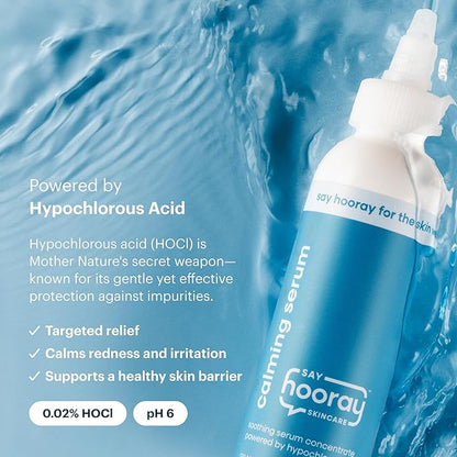 Hypochlorous Acid Calming Serum - 0.02% HOCl, 4 oz - Gentle Acne & Sensitive Skin Treatment, Reduces Redness, Soothes Irritated Skin & Minor Wounds