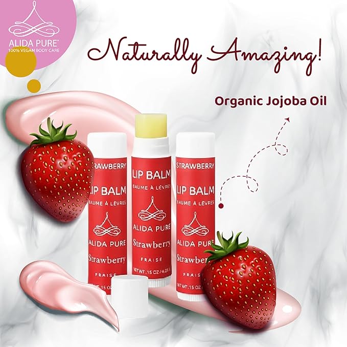 Strawberry Lip Balm Collection, Vegan Lip Lips,