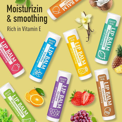 Lip Balm, 8 Pack Natural Bulk Stocking