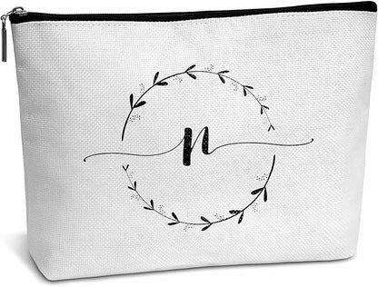 Monogram makeup bag letter toiletry