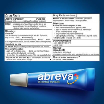 Abreva 10 Percent Docosanol Cold Sore Value