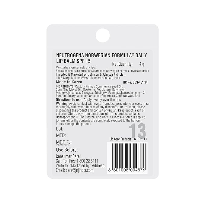 Neutrogena Norwegian Formula Lip Moisturizer, SPF