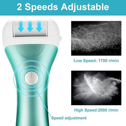 Callus Remover for Feet, Nicebirdie Electric Foot File Callus Removers Rechargeable Waterproof Pedicure Tools Foot Scrubber Shaver Feet Care Tool for Cracked Heels Dead Skin （Green）
