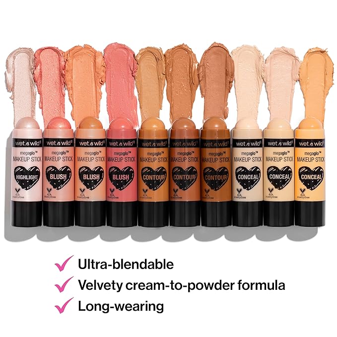 wet n wild MegaGlo Makeup Stick, Buildable Color, For Thought