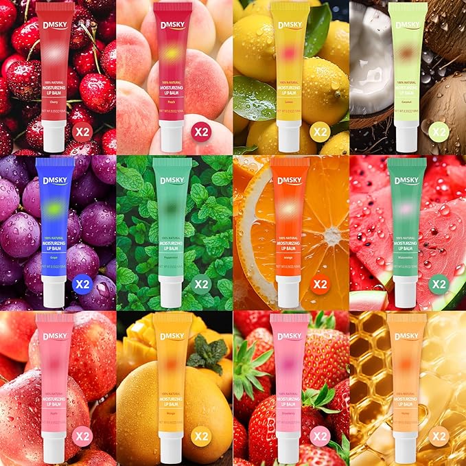 Dmsky Lip Gloss Set 24 Pack, Hydrating Squeeze Gloss
