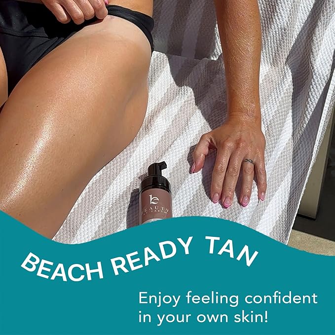 Self Tanner Tanning Mousse Kit - USA Made with Natural & Organic Ingredients, Self Tanner Mousse and Mitt, Self Tan Kit, Fake Tan Tanning Foam, Fair to Medium Sunless Tanner, Self Tanners Best Sellers