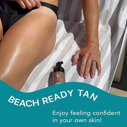 Self Tanner Tanning Mousse Kit - USA Made with Natural & Organic Ingredients, Self Tanner Mousse and Mitt, Self Tan Kit, Fake Tan Tanning Foam, Fair to Medium Sunless Tanner, Self Tanners Best Sellers