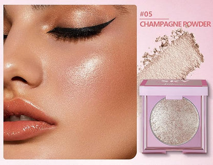 MAEPEOR Face Highlighter Palette 8 Colors Smooth Shimmer Champagne Powder)