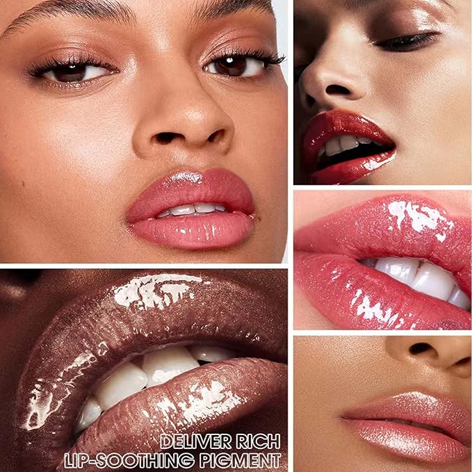 Rose Red Lip Gloss Lip Plumper Gloss Tinted Glitter Lipgloss Lip Oil Teens Moisturizing Lipstick Lip Balm High Shine And Vegan Plumping Lip Gloss For Women Girls Long-Lasting Dry Lip Care (08)