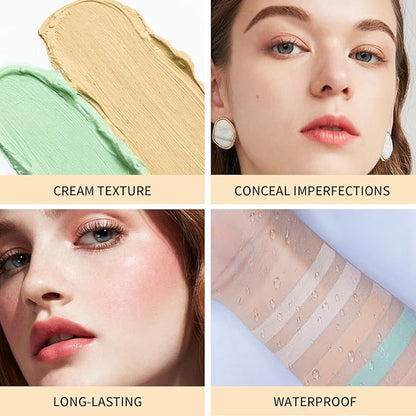 5 Colors Correcting Concealer Palette with Makeup Brush,5