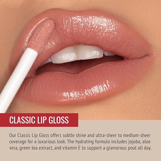 Runway Rogue Classic Lip Gloss, Medium-Sheer Nude Hydrating Rogue