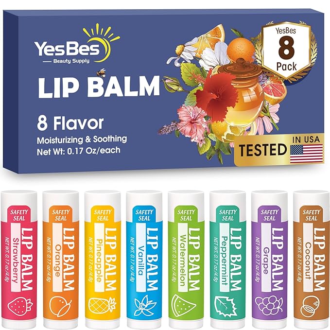 Lip Balm, 8 Pack Natural Bulk Stocking