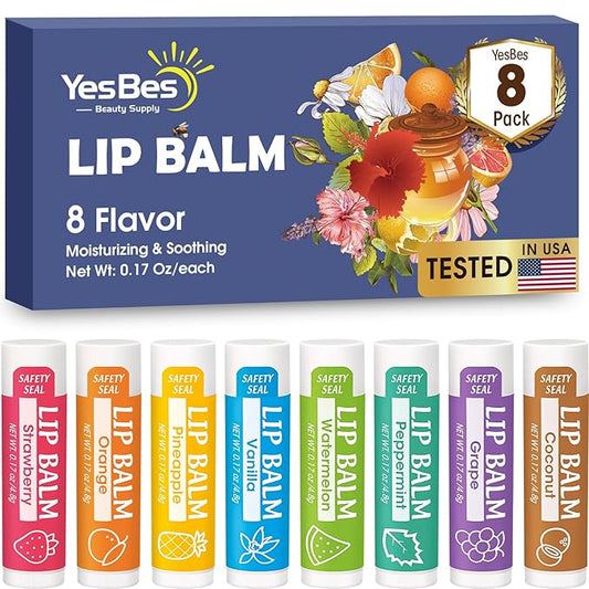 Lip Balm, 8 Pack Natural Bulk Stocking
