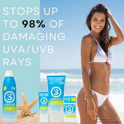 Surface Dry Touch Sunscreen Stick, Water Resistant, UVA/UVB Broad Spectrum, Fast Drying Protection, PABA Free - 1.5oz - SPF 50-2 Count