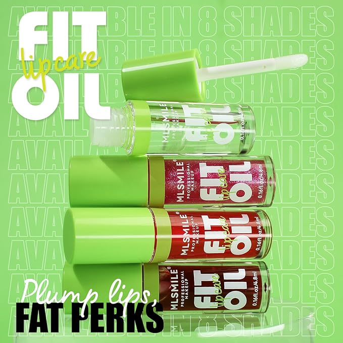 8 Colors Lip Oil Lip Glaze, Big Brush Lip