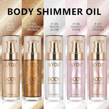 Body Shimmer Oil,Liquid Glow Illuminator Body Luminizer Glow Fl Oz#105