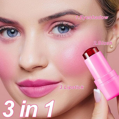 4 Pcs Cooling Water Jelly Tint, Multi-Use Jelly Lip & Cheek Tint Stain, 3-in-1 Milk Jelly Blush Lip Gloss Buildable Watercolor Finish 1,000+ Swipes Per Stick - Cruelty Free (4PCS)