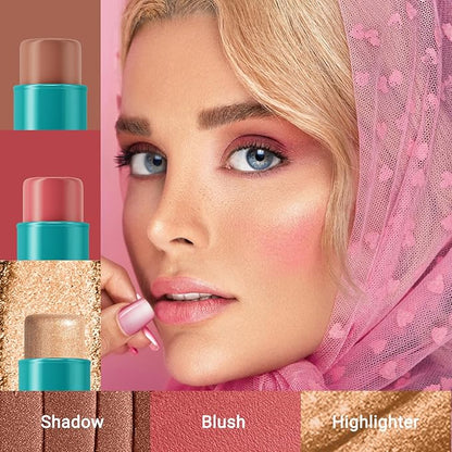 3pcs Face Contour Stick, Highlighter Stick Blush Stick Teen Girls