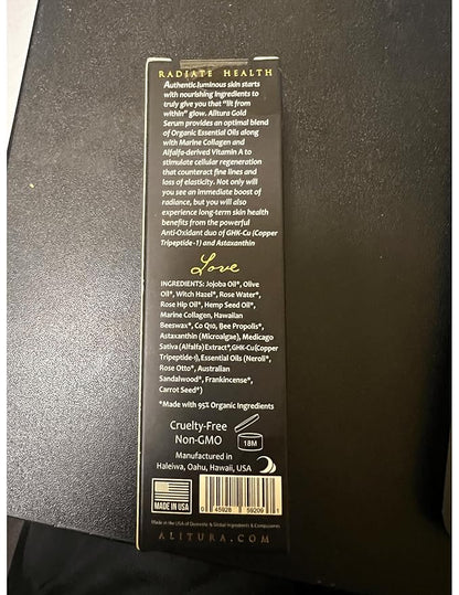 Alitura Gold Serum for Face – Face Serum for Women & Men to Reduce Fine Lines and Wrinkles – Anti Aging Serum for Radiant-Looking Skin – Vitamin A & Marine Collagen Facial Serum (50 ml)