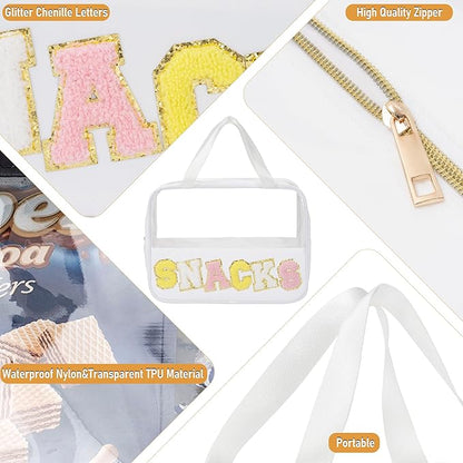 Chenille letter snacks bag zipper