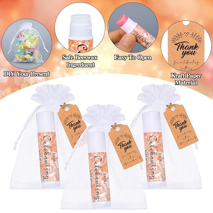 50 Set Wedding Party Lip Balm Bags