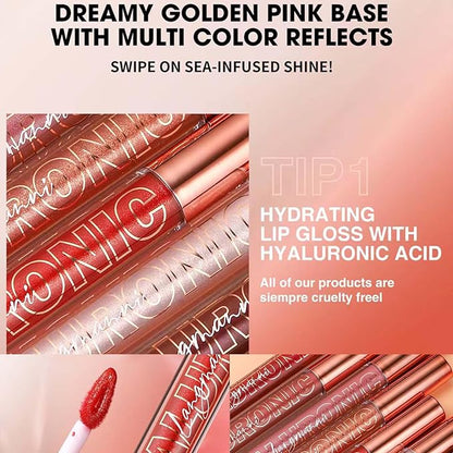 Rose Red Lip Gloss Lip Plumper Gloss Tinted Glitter Lipgloss Lip Oil Teens Moisturizing Lipstick Lip Balm High Shine And Vegan Plumping Lip Gloss For Women Girls Long-Lasting Dry Lip Care (08)