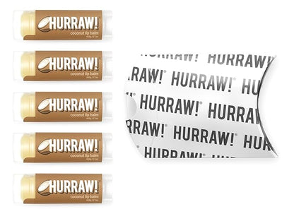Hurraw! Coconut Lip Balm, 5 Pack: Palm