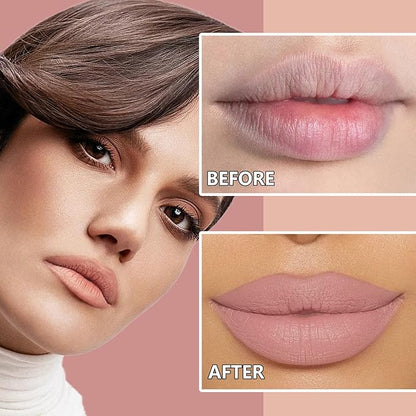 3P Matte Nude Lipstick,Silky Velvet Nude Paper Tube Gloss,Waterproof