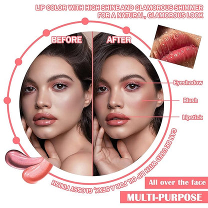 4PCS Shimmer Lip Gloss Set,Moisturizing Lip Plumping Lip Gloss Liquid Lipstick Set,Lip Stain Long Lasting Non-Stick Lip Gloss Set,High Shine Lip Glaze Lipgloss Makeup Set for Women