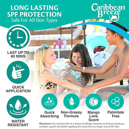 Caribbean Breeze Continuous Tropical Mist SPF 50 Sunscreen Spray for Kids, Reef Safe Sunscreen Spray, Up to 80 Minutes Water Resistant, 5.5 Ounces