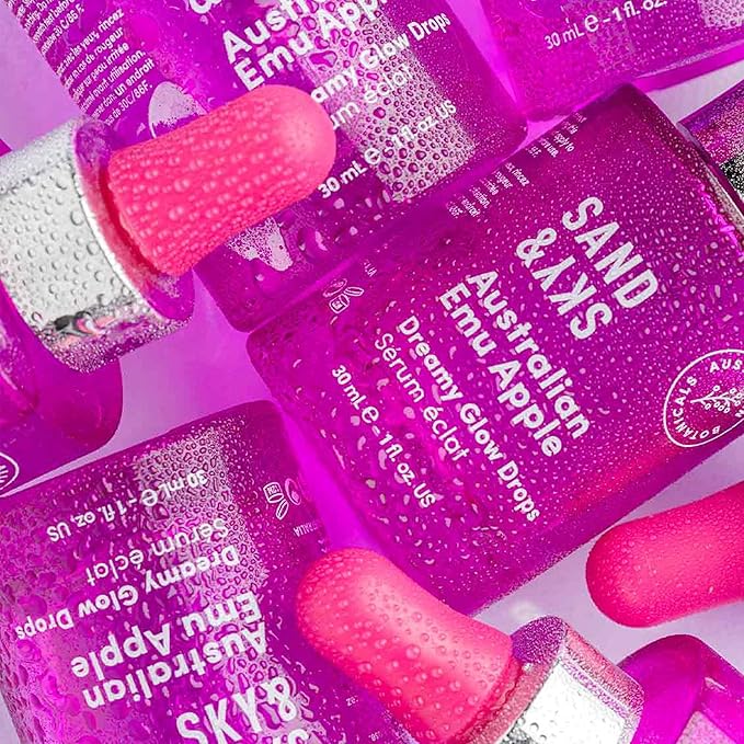 Sand & Sky Australian Glow Berries Plumping Glow Drops Serum with Vitamin C & Hyaluronic Acid - Fine Line Reducing, Brightness-Boosting, 1 fl oz