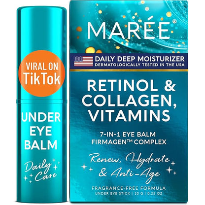 MAREE Under Eye Balm Stick with Retinol & Ceramide Complex - Facial Moisturizer for Dark Circles & Wrinkles - Under Eye Brightener Stick, Anti Wrinkle Hydrating Face Skincare