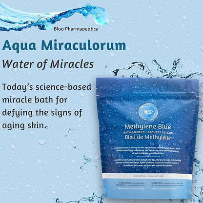 Methylene Blue Bath Soak | Age Defying Serum for Aging and Fragile Skin | Supplement for Defying The Signs of Aging Fragile Skin | USP Pharmaceutical Grade | 10 Dissolvable Sachets