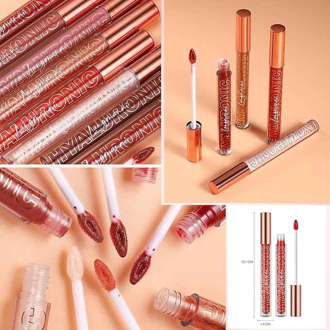 Rose Red Lip Gloss Lip Plumper Gloss Tinted Glitter Lipgloss Lip Oil Teens Moisturizing Lipstick Lip Balm High Shine And Vegan Plumping Lip Gloss For Women Girls Long-Lasting Dry Lip Care(08#)