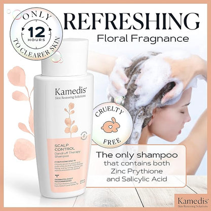 KAMEDIS Anti-Dandruff Therapy Shampoo & Botanical Moisturizer Over-Night Scalp Lotion - Medicated Head Treatment For Dry, Itchy, Flaky, Seborrheic Dermatitis and Sensitive Scalp. Parabens Free. (2pk)