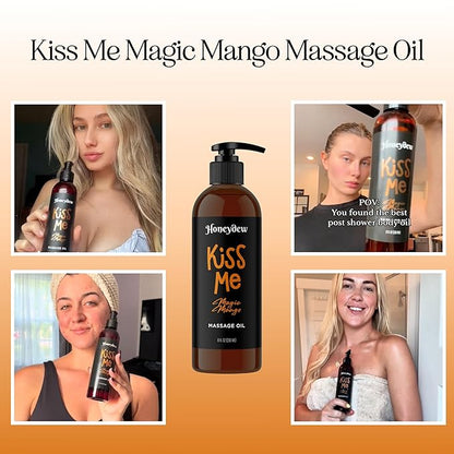Mango Sensual Massage Oil for Couples - Alluring Tropical Full Body Massage Oil for Date Night and Nourishing Body Moisturizer with Sweet Almond - Vegan Non Staining Non Greasy Smooth Gliding Formula