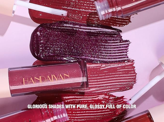 Glitter Liquid Lip Gloss, Shimmer Matte Lip Gloss, Diamond Shiny Waterproof Lipstick, Sparkly Glossy Glitter for Lips, Eyes, Cheeks, Lip Tint Glitter Glaze Lip Gloss for Girls (#02)