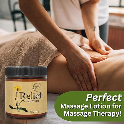 Relief Arnica Cream Natural Lotion for Effective Sore Muscle Relief | Arnica Bruise Cream with Lemongrass & Eucalyptus Essential Oils | Best Massage Lotion for Massage Therapy – 2 Pack