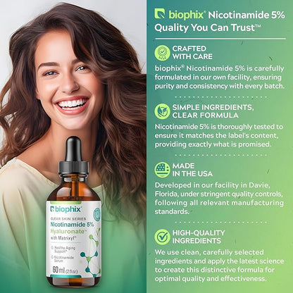 B-3 Nicotinamide Age-Defying Liquid Serum 2 oz - Hyaluronic Acid - Matrixyl ® - Supports Skin Health - Healthy Aging