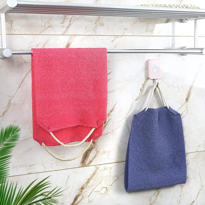 Evridwear Exfoliating Back Scrubber with Handles Two Sides for Body Shower Deep Cleans Skin Massages Invigorating Blood Circulation Men Women One Size (2 Pack Blue)