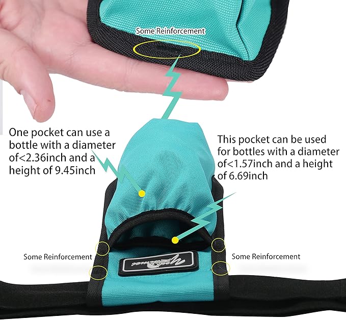 Massage Bottle Bag Massage Therapist Holster Massage Lotion Holster Massage Oil Holster（YR-1KD-MailGreen）