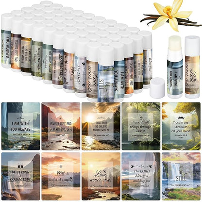 50 Pcs Lip Balm with Scripture Styles