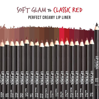 KISS New York Professional Slim Lip Pencil, Creamy Soft Lip Liner, Smooth Long-Lasting Rich Lip Color, Natural Lip Makeup, Water-Resistant Lip Crayon (Black)