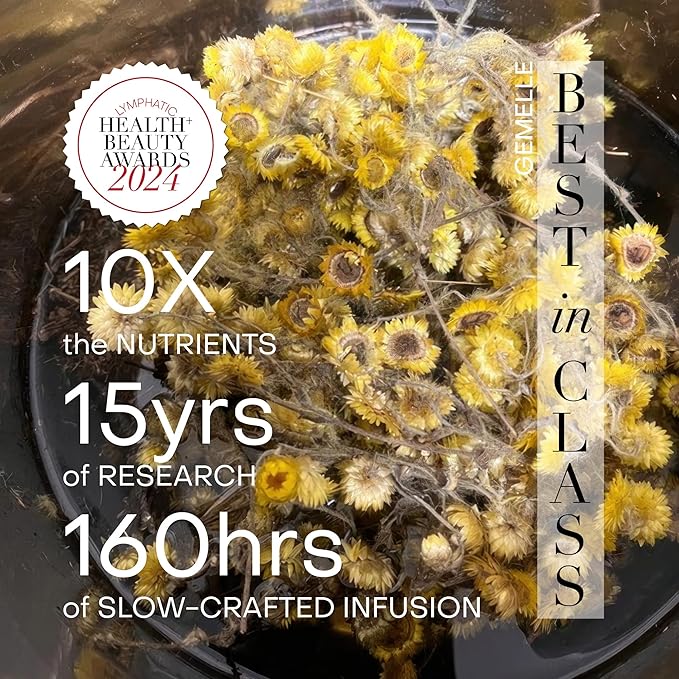 GEMELLE Lymphatic Muscle Relief Oil | 6X Award Winner | Natural Arnica Massage Oil, Sore Muscles, Back & Neck Pain Relief Oil, Lymphatic Drainage | Paraben-Free, Luxury Natural Skin Care | 30ml