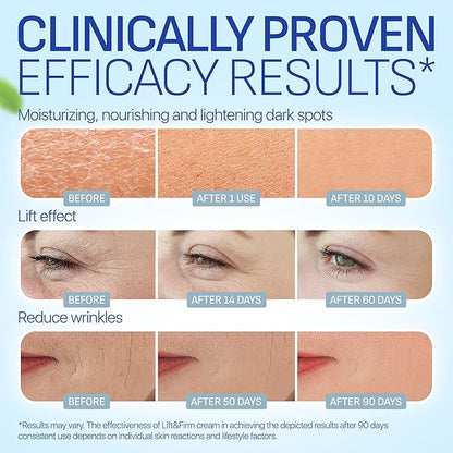 Face & Neck Cream for Tightening and Firming - Hyaluronic Acid 4D, Vitamin E + B5, Elastin - Made in Europe - Lift & Firm Cream - Face Moisturizer Anti Aging Treatment for All Skin