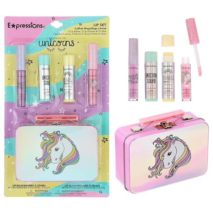 Expressions - 5pc Cosmetics Lip Kit For Kids Glosses,